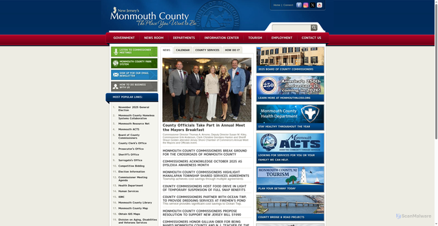 Security scan screenshot of https://www.visitmonmouth.com/