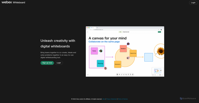 Security scan screenshot of https://whiteboard.webex.com