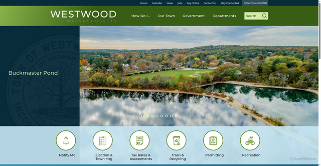 Security scan screenshot of https://www.townhall.westwood.ma.us/