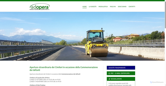 Security scan screenshot of https://www.adoperasrl.it/