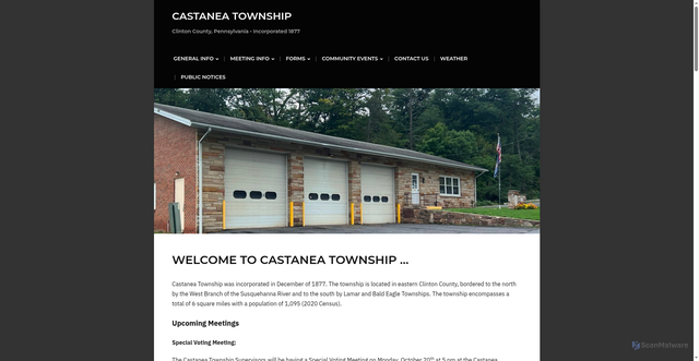 Security scan screenshot of https://www.castaneatownshippa.gov/