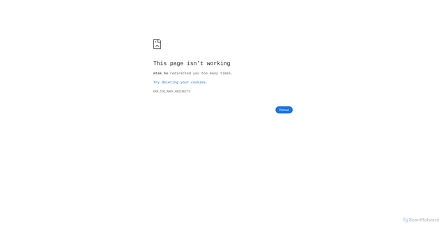Security scan screenshot of https://mtak.hu