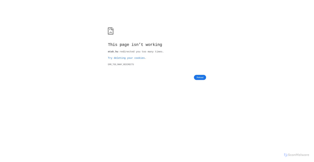 Security scan screenshot of https://mtak.hu