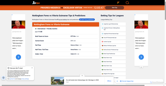 Security scan screenshot of https://tip724.com/nottingham-fores-vs-vitoria-guimarae-tips