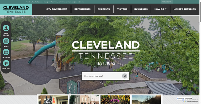 Security scan screenshot of https://clevelandtn.gov/