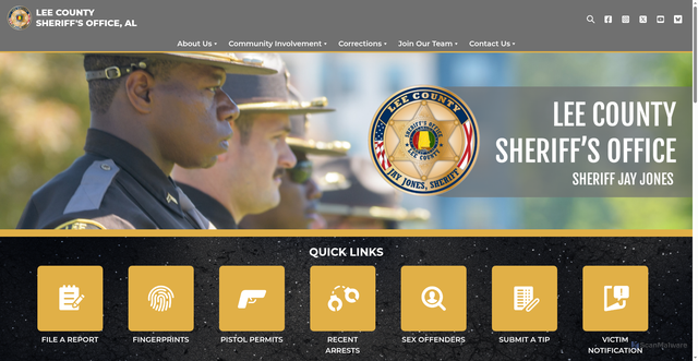 Security scan screenshot of https://leecosheriffal.gov/