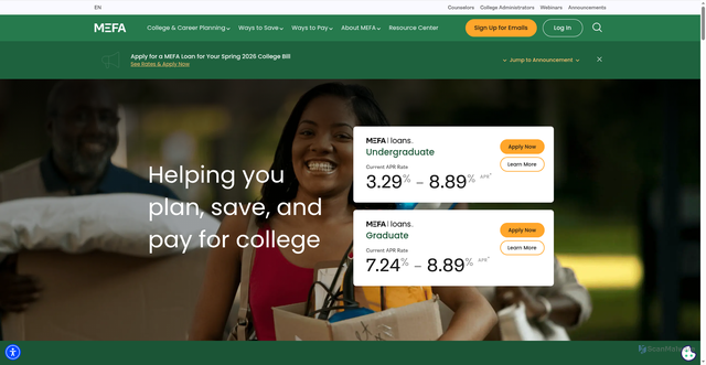 Security scan screenshot of https://www.mefa.org/