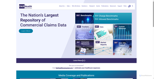 Security scan screenshot of https://fairhealth.org