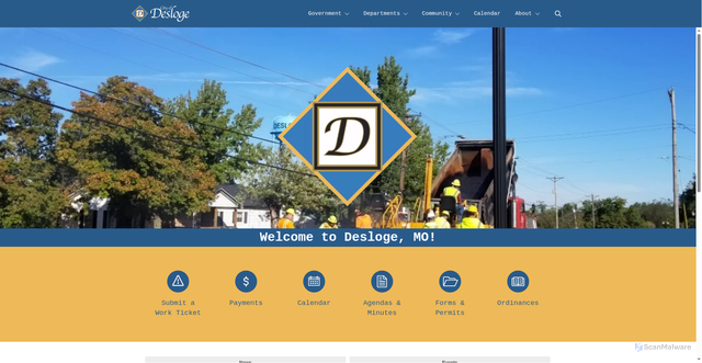 Security scan screenshot of https://desloge-mo.gov/
