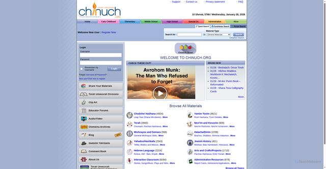 Security scan screenshot of https://chinuch.org