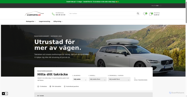 Security scan screenshot of https://carparts.se