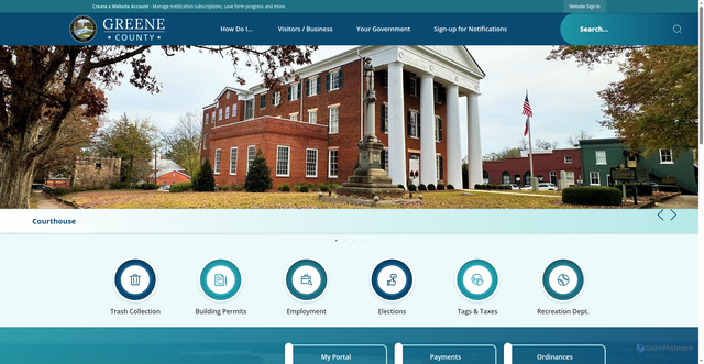 Security scan screenshot of https://greenecountyga.gov/