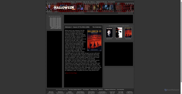 Security scan screenshot of https://www.michaelmyers.net/halloween_3.shtml