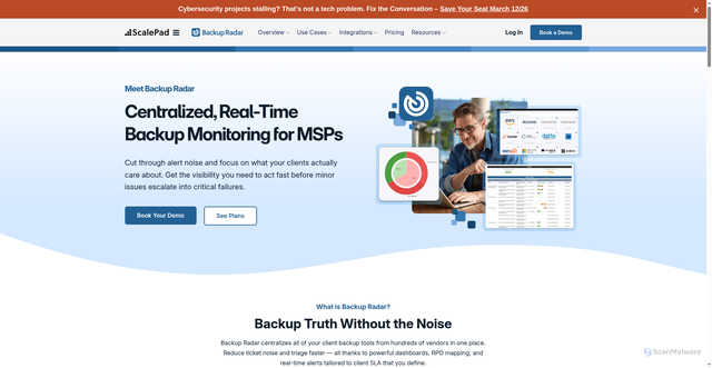 Security scan screenshot of https://backupradar.com