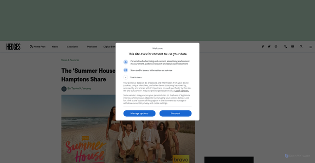 Security scan screenshot of https://behindthehedges.com/summer-house-is-back-at-this-5m-hamptons-share/