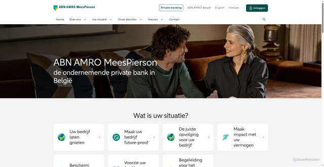 Security scan screenshot of http://abnamroprivatebanking.be/