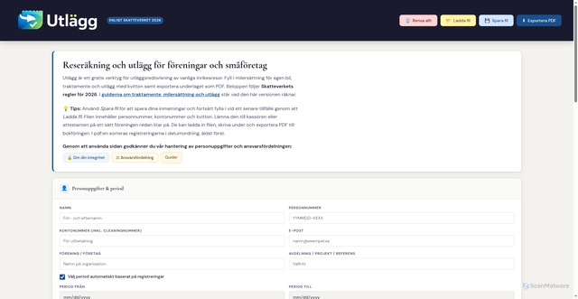 Security scan screenshot of https://utlagg.se