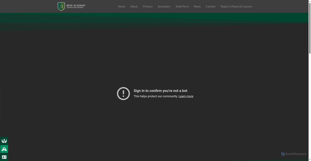 Security scan screenshot of http://bedeacademy.org.uk/