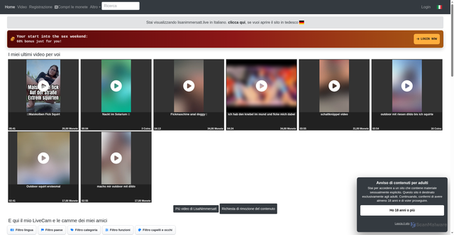 Security scan screenshot of https://lisanimmersatt.live/it/