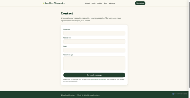 Security scan screenshot of equilibre-alimentaire.com