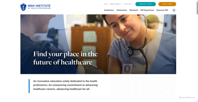 Security scan screenshot of https://www.mghihp.edu