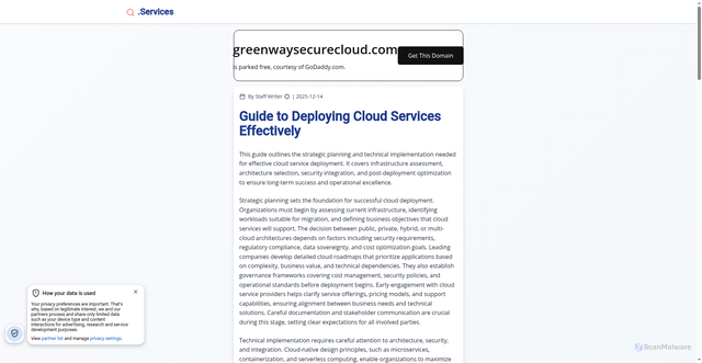 Security scan screenshot of https://greenwaysecurecloud.com