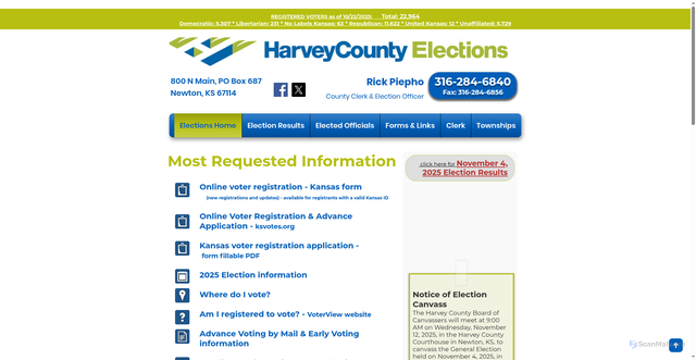 Security scan screenshot of https://www.hvcoksvote.gov/