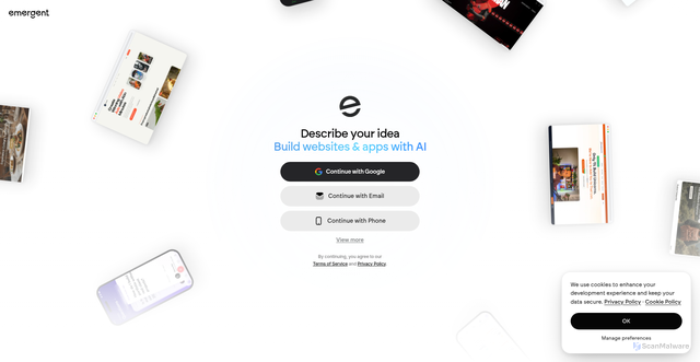 Security scan screenshot of https://emergent.sh