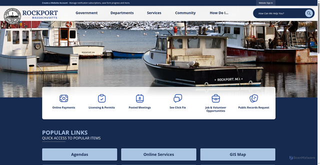 Security scan screenshot of https://rockportma.gov/