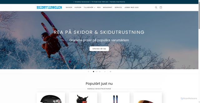 Security scan screenshot of https://skidbytarboden.se