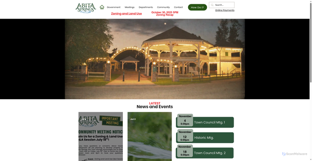 Security scan screenshot of https://www.townofabitasprings.com/