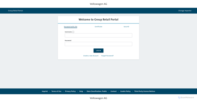 Security scan screenshot of https://www.grp.vwhub.com