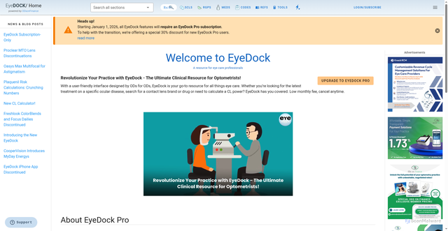 Security scan screenshot of https://eyedock.com