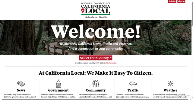 Security scan screenshot of https://californialocal.com/