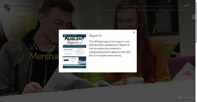 Security scan screenshot of http://www.merchantsacademy.org