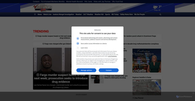 Security scan screenshot of https://www.valleynewslive.com