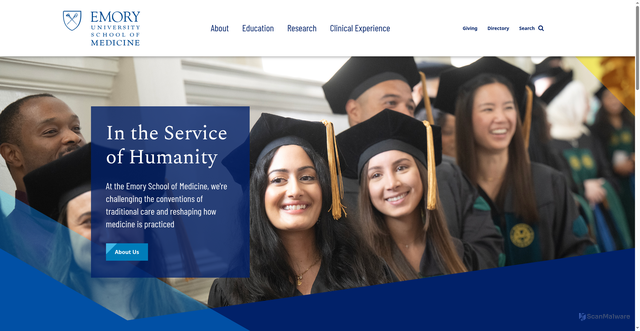 Security scan screenshot of https://med.emory.edu/