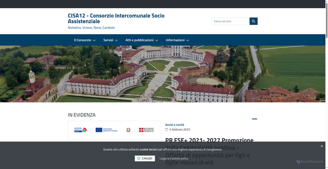Security scan screenshot of https://www.cisa12.it