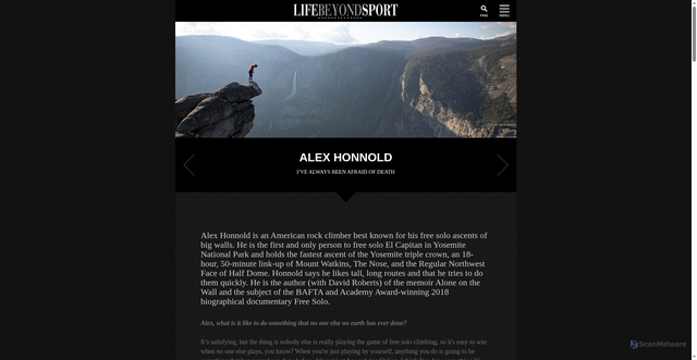 Security scan screenshot of https://lifebeyondsportmedia.com/Alex-Honnold