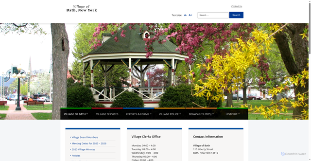 Security scan screenshot of https://villageofbathny.gov/