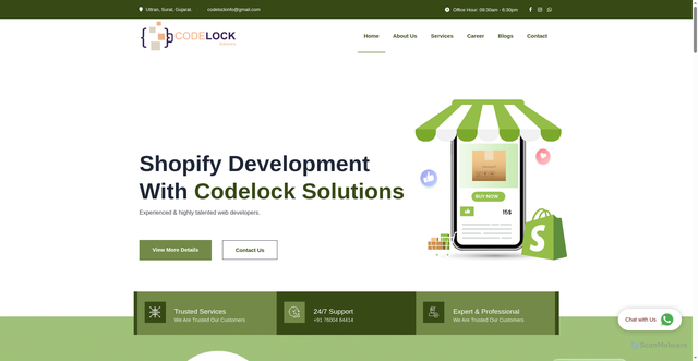 Security scan screenshot of https://codelocksolutions.in