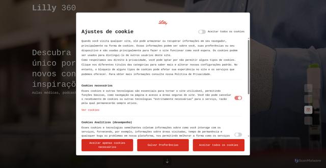Security scan screenshot of https://lilly360.com.br