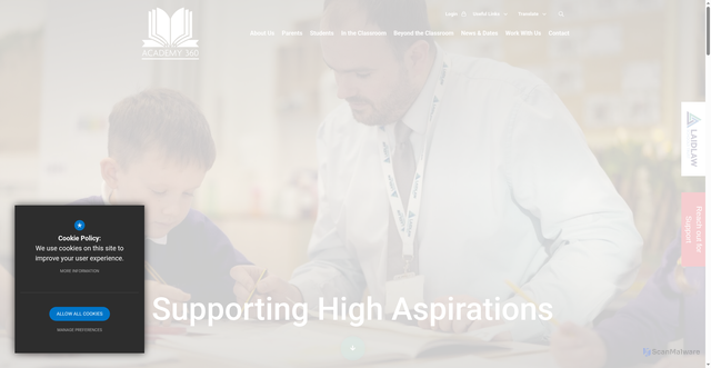 Security scan screenshot of https://academy360.laidlawschoolstrust.co.uk