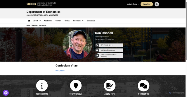 Security scan screenshot of https://economics.uccs.edu/faculty/dan-driscoll