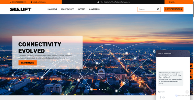 Security scan screenshot of https://swllift.com