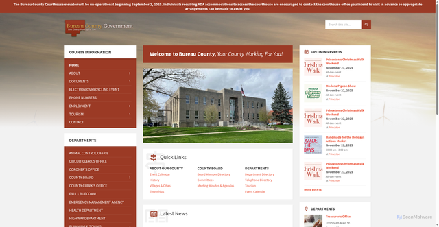 Security scan screenshot of https://bureaucounty-il.gov/