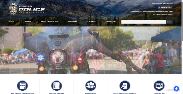 Security scan screenshot of https://unifiedpoliceut.gov/