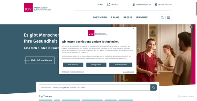 Security scan screenshot of https://www.kbv.de/