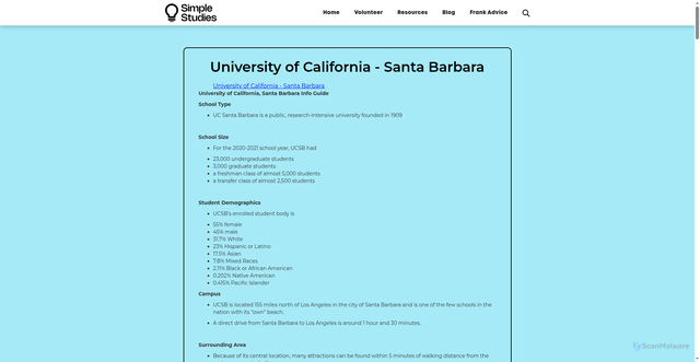 Security scan screenshot of https://simplestudies.org/studyguides/university-of-california-santa-barbara