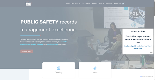 Security scan screenshot of https://policerecordsmanagement.com